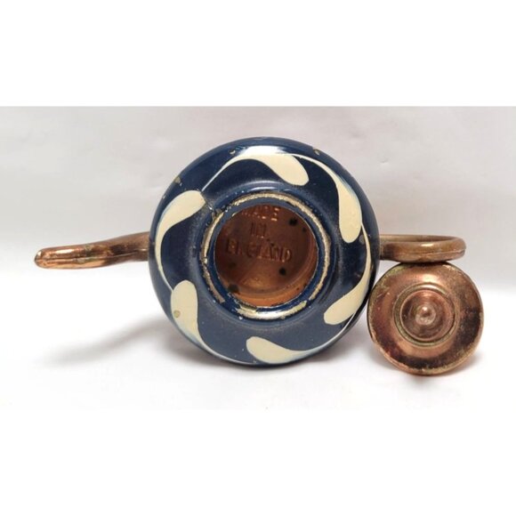 Vintage Miniature Copper Enamel Hand Painted Metal Teapot Floral Design - Picture 7 of 9